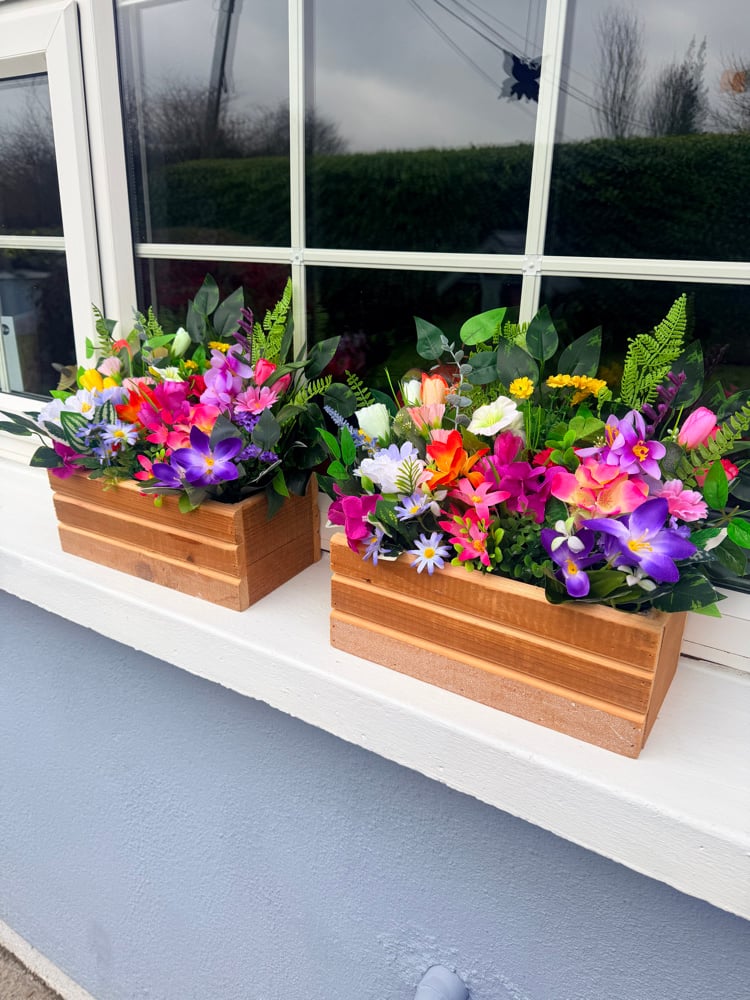 Image of Wooden Floral Box (pair) 