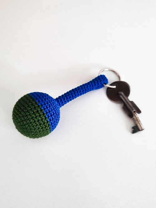 Image of Crochet Keychain in blue and green