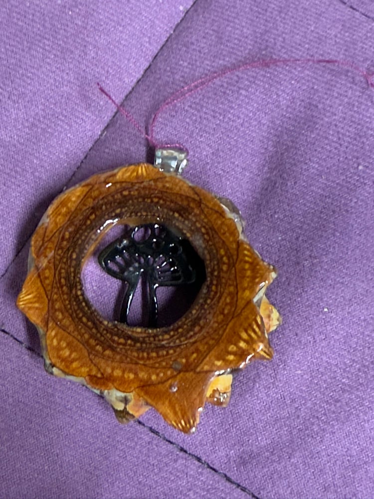Image of Mushroom Pinecone Charm | Handmade PNW Resin Jewelry | #112