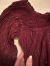 70s indian gauze poet sleeve blouse w crochet 