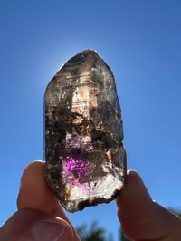 Image 17 of Smoky Amethyst Point With Siver & Red Rutile Inclusions #1972