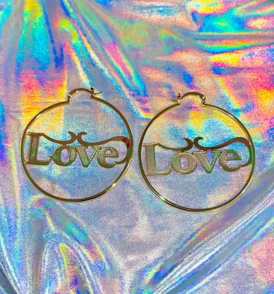 Image of LOVE HOOP EARRINGS 