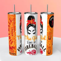 THIS GIRL RUNS ON FIRE BALL TUMBLER