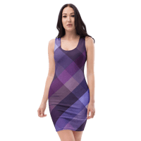 Image 4 of Bodycon dress (purple plaid)