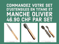 Image 1 of Cutlery Sets - Titanium, G10, olive wood