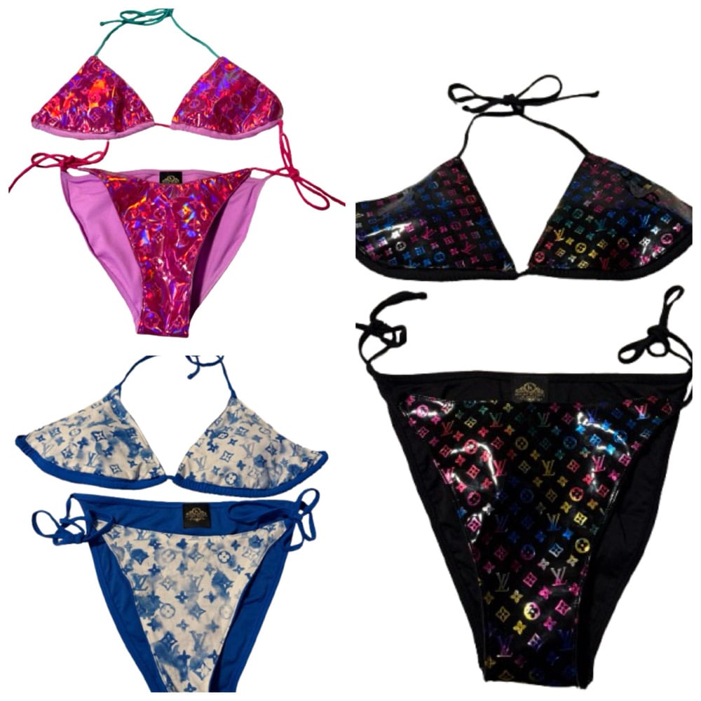 Image of CUSTOM MADE SWIM WEAR designer inspired “bikini” ONE SIZE (medium sz 6-8) 