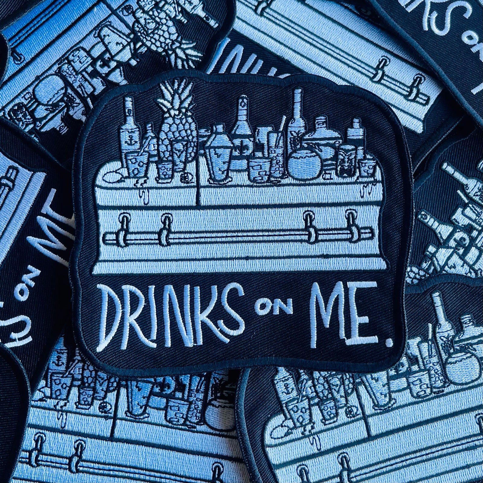 I'M DRUNK / I NEED A DRINK - FUNNY IRON-ON PATCH embroidered NOVELTY PARTY  SOBER