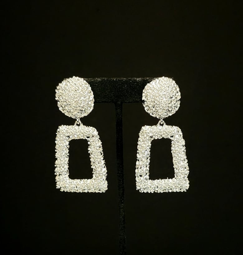 Image of Silver Glamour Goddess Pierced Earrings 