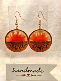 Image 4 of Handcrafted Resin Sun Earrings 