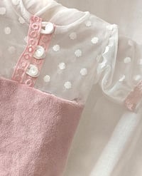 Image 3 of Newborn girls bodysuit | Fiorenza | pink | off white|  short sleeves