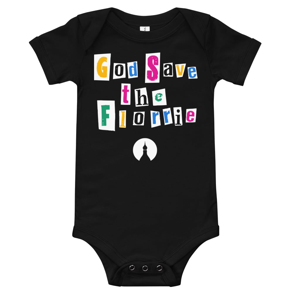 God Save The Florrie Baby Grow (Black)