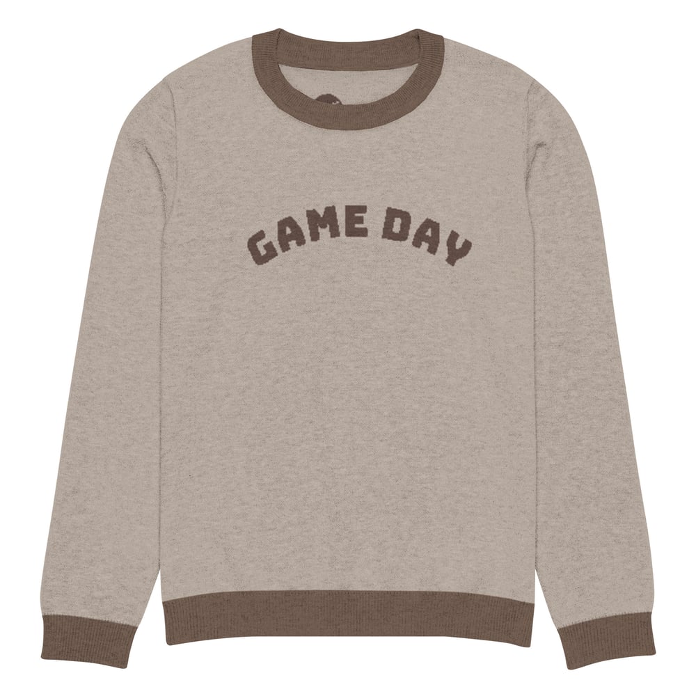 Image of Knitted crew neck Game Day sweater