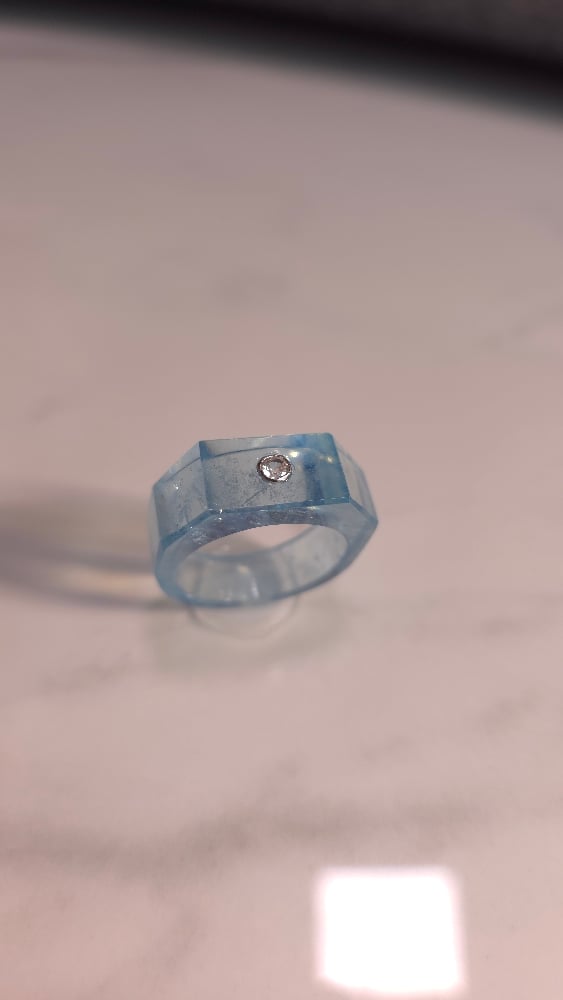 Image of Aquamarine Diamond Ring