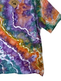 Image 5 of L Adult Combed Cotton Tee in Tropical Geode Ice Dye