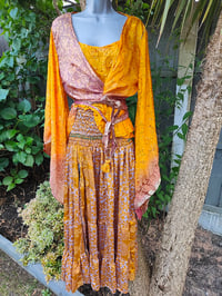 Image 3 of Kimono and cami top Set- Yellow and rust