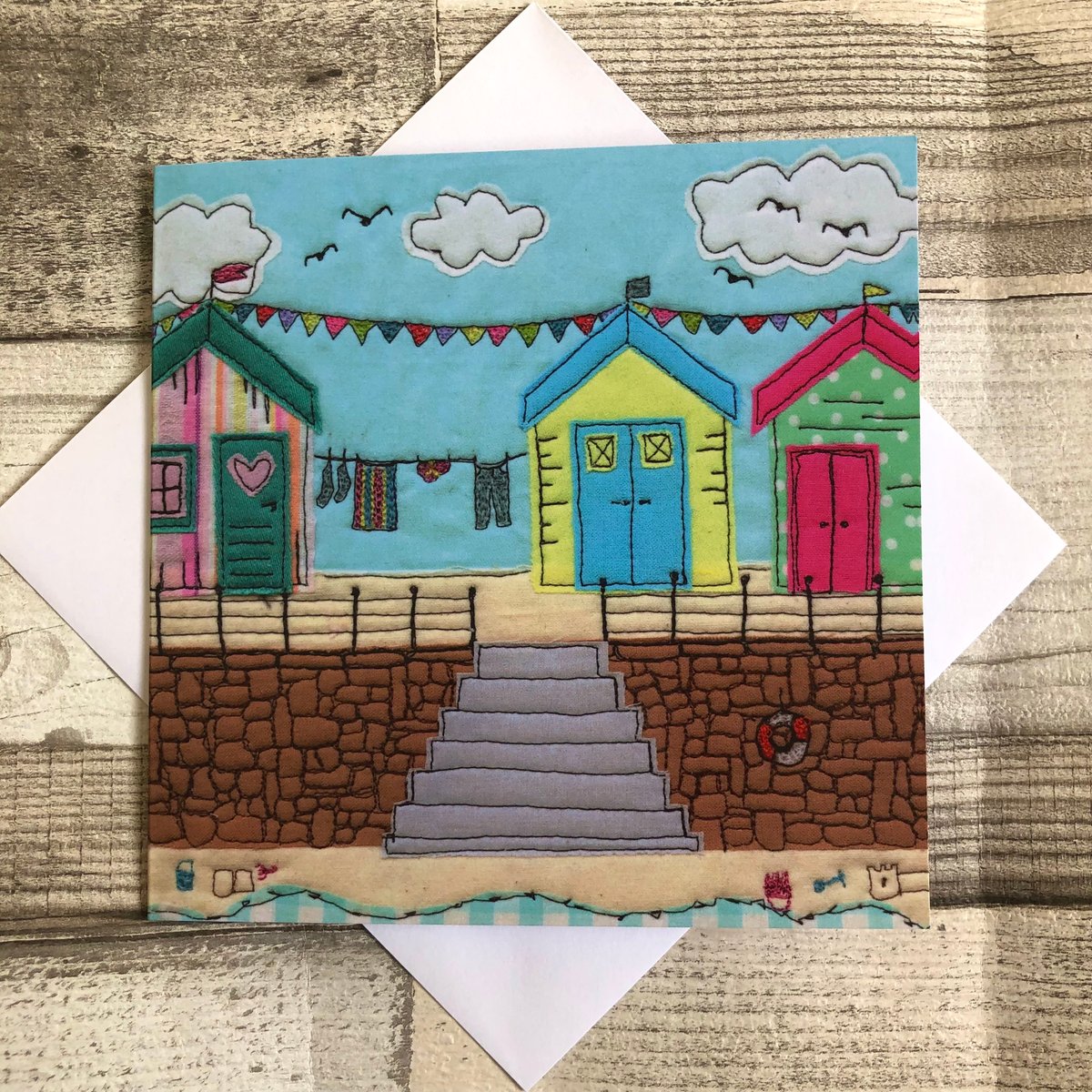 3 Beach Huts Card Jo Bo Designs