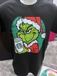 Image 1 of Dtf heat transfer Christmas theme for matching t shirts Grinch coffee