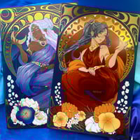 Image 1 of Moon & Star Gold Foil Large Prints