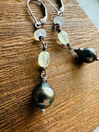 Image 4 of Tahitian pearl and opal earrings