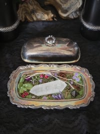 Image 1 of Antique Butter Dish Crystal Garden