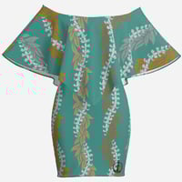Image 5 of Women's Off Shoulder Mini Puakenikeni wrapped in Maile