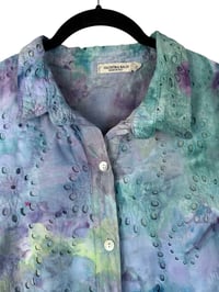 Image 2 of ♻️ UPCYCLED 1X PLUS 100% Cotton Eyelet Dress in Mermaid Watercolor