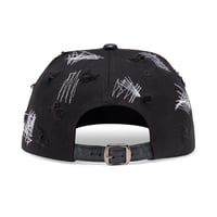 Image 2 of Black Distressed Snakeskin SnapBack