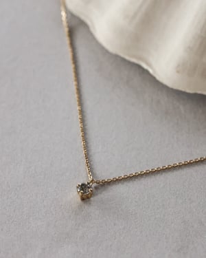 Image of 18ct yellow gold, pale grey salt and pepper diamond necklace