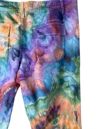 Image 10 of ♻️ UPCYCLED Ladies 12 Converse Linen/Cotton Pants in Earthy Rainbow Ice Dye
