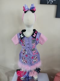 Image 1 of MINNIE PURPLE CUSTOM 3 PIECE DRESS SET 