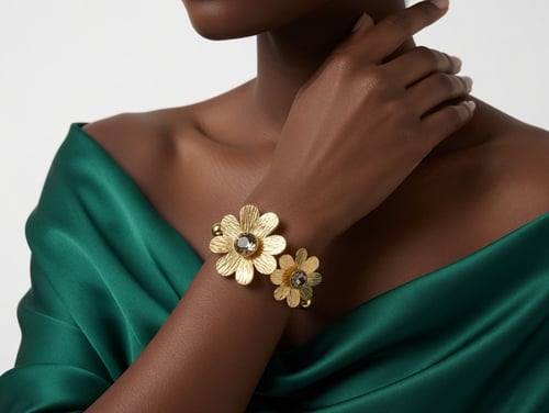 Image of Tres flores cuff (gray stones)