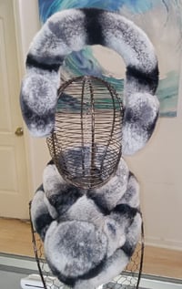 Chinchilla Fur Earmuffs and Neck Scarf Set