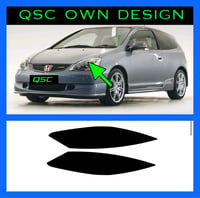 X2 Honda Civic Ep3 Black Eyebrow Stickers 