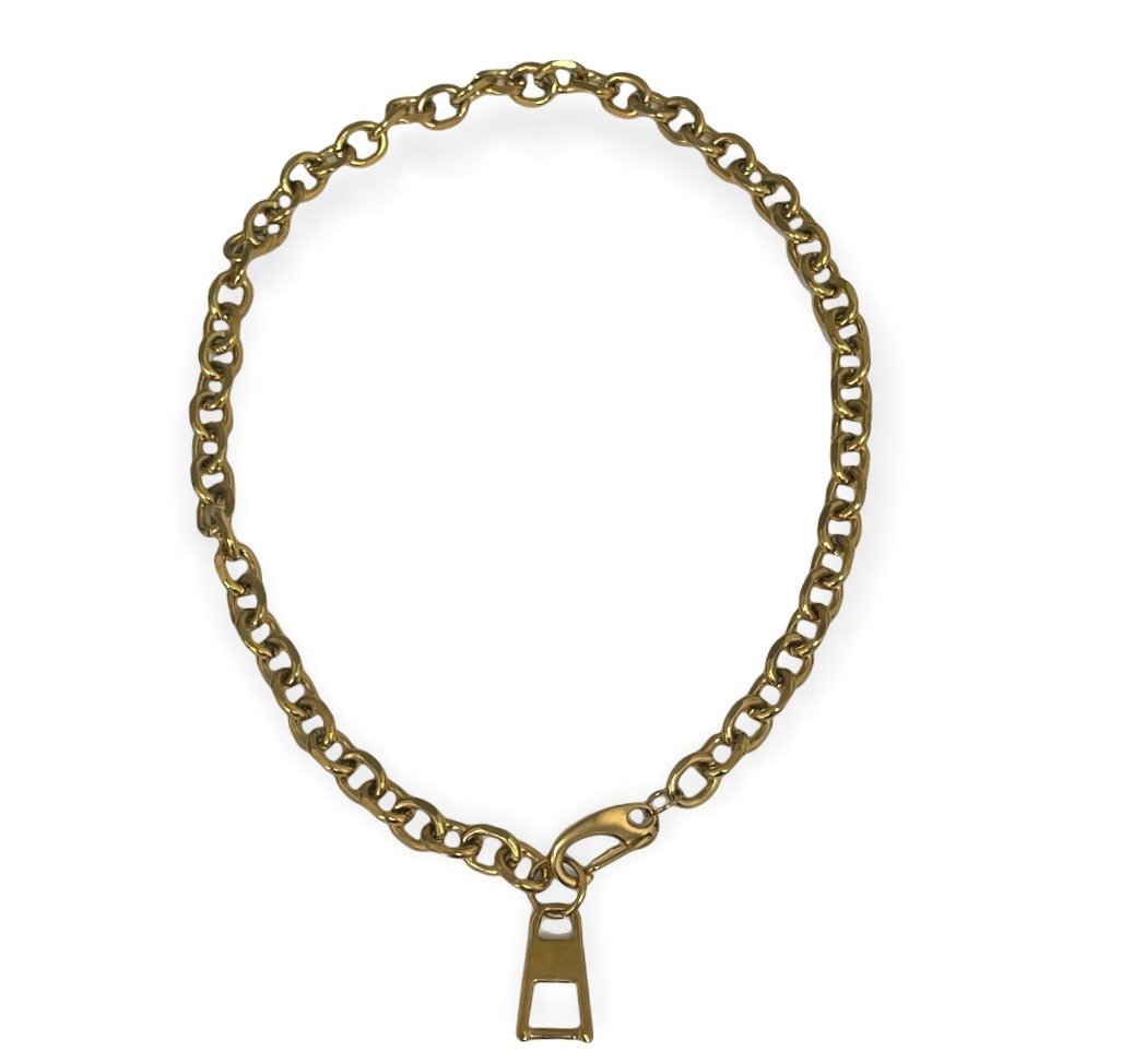 gold zipper necklace