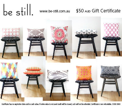 Image of GIFT CERTIFICATE for be still homewares valued at $100.00 AUD