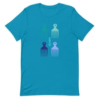 Image 4 of Afro Picks Formation Unisex Tee - Blues & Greens