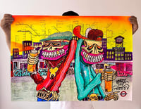 Image 1 of Back 2 Back (Hand painted London underground poster) 