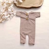 Image 1 of Luke newborn romper - short sleeves - cold dark beige