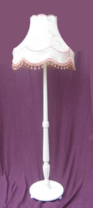 Image of Shabby & Chic Laura Ashley Painted vintage floor standard lamp and lampshade