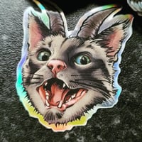 Image 1 of Horned Cat Vinyl Sticker