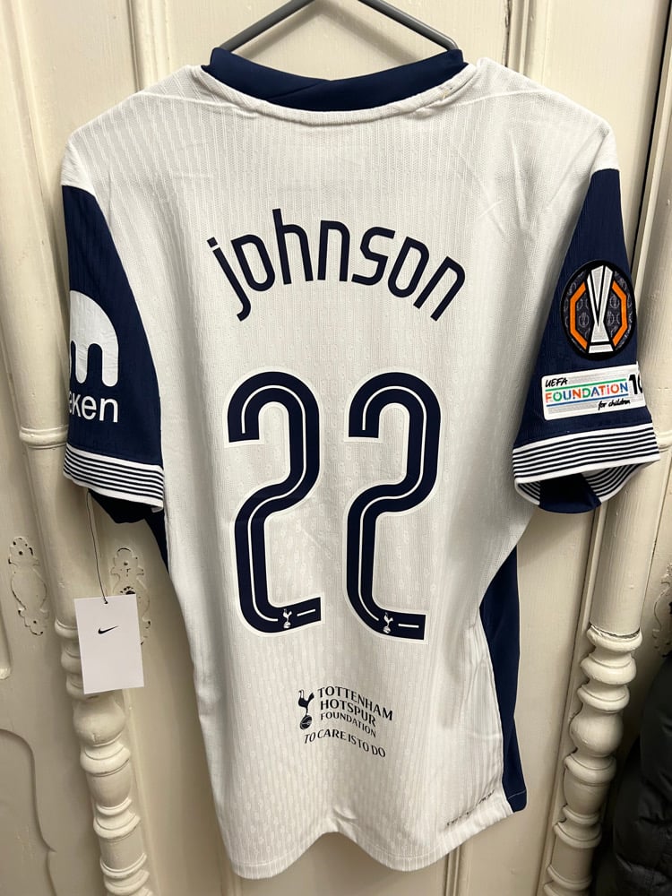 Image of Tottenham Hotspur “JOHNSON 22” Vaporknit 2024/25 Home Europa Final Shirt  (M)