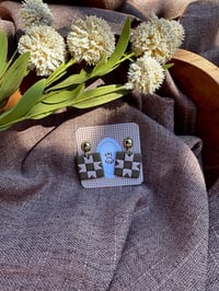 Image 4 of Quilt Earrings (brown) 