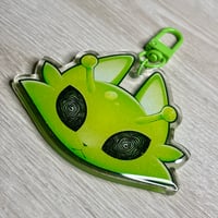 Alien Cat Epoxy Glitter Keychain
