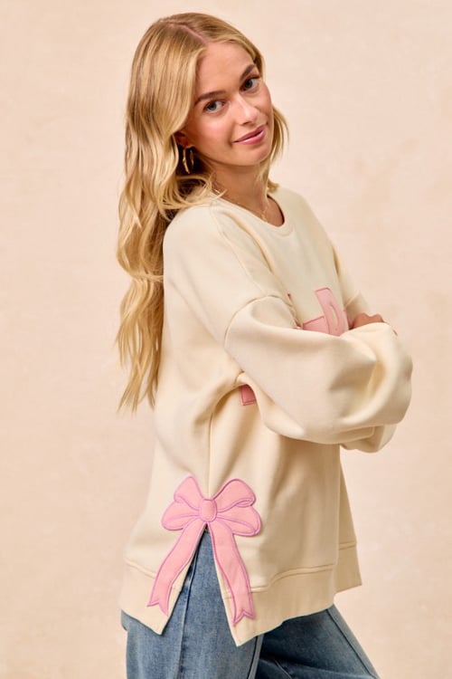 Image of Pink Merry Pink Bow Sweater