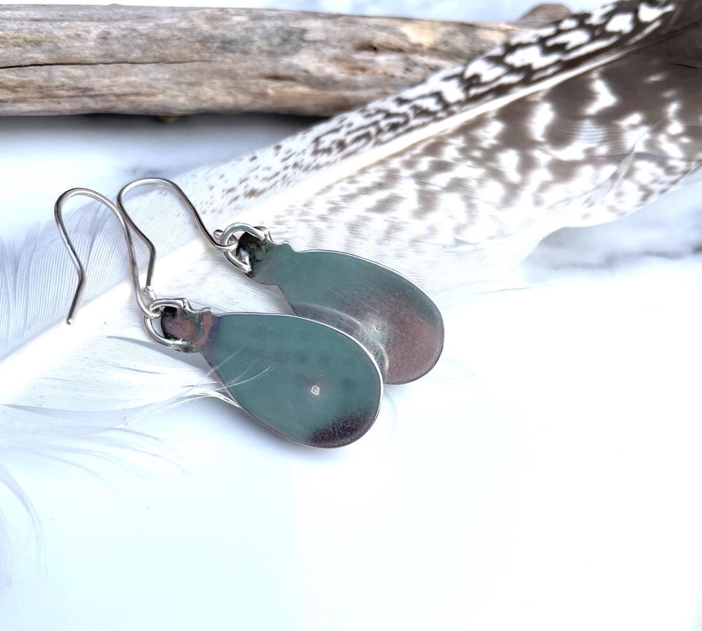Handmade Sterling Silver Moonstone Celestial Moon Earrings 925
