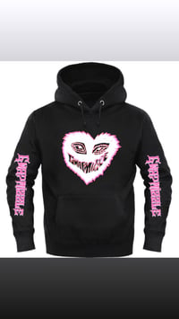 Og Mizzle Heart Blk hoodie (Pink & White layered)