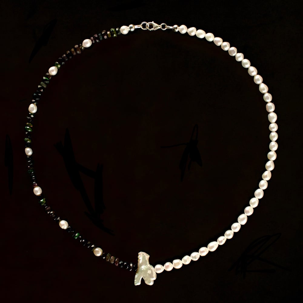 Image of Black fire opal necklace 