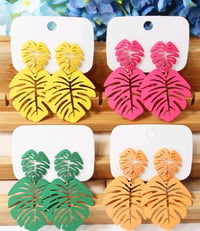 4pairs/set Tropical Leaf Drop Earrings