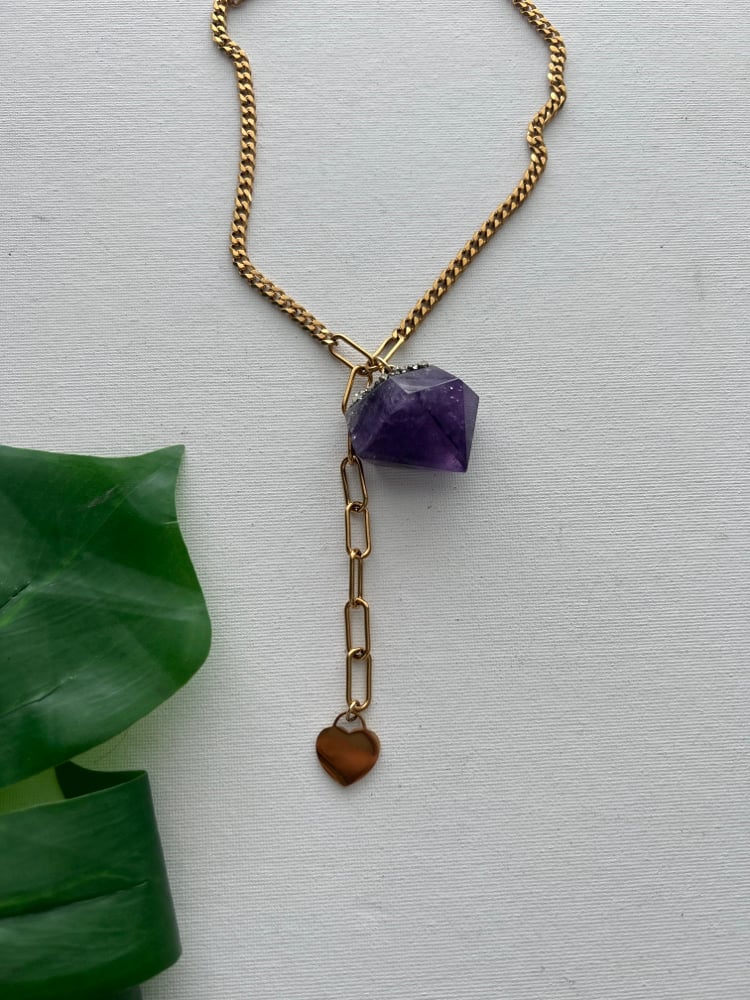 Image of DARA • Amethyst Drop Necklace