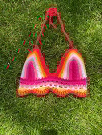 Image 2 of Rainbow Persephone Crochet Top